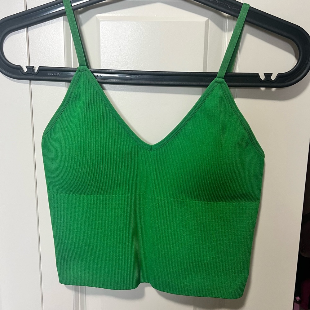 Forever 21 Green Sleeveless Crop Camisole